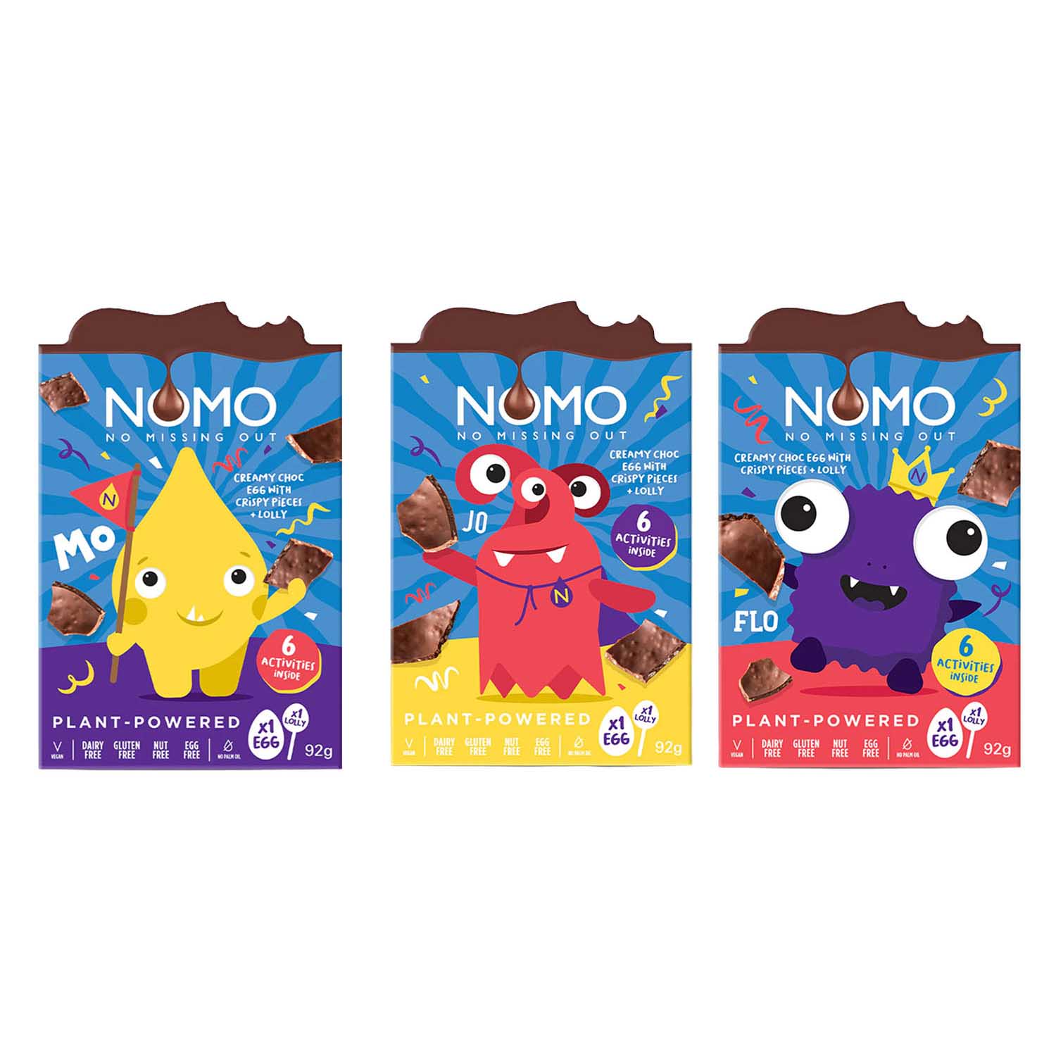 NOMO Monsters Crispy Egg & Lolly 92g - Assorted
