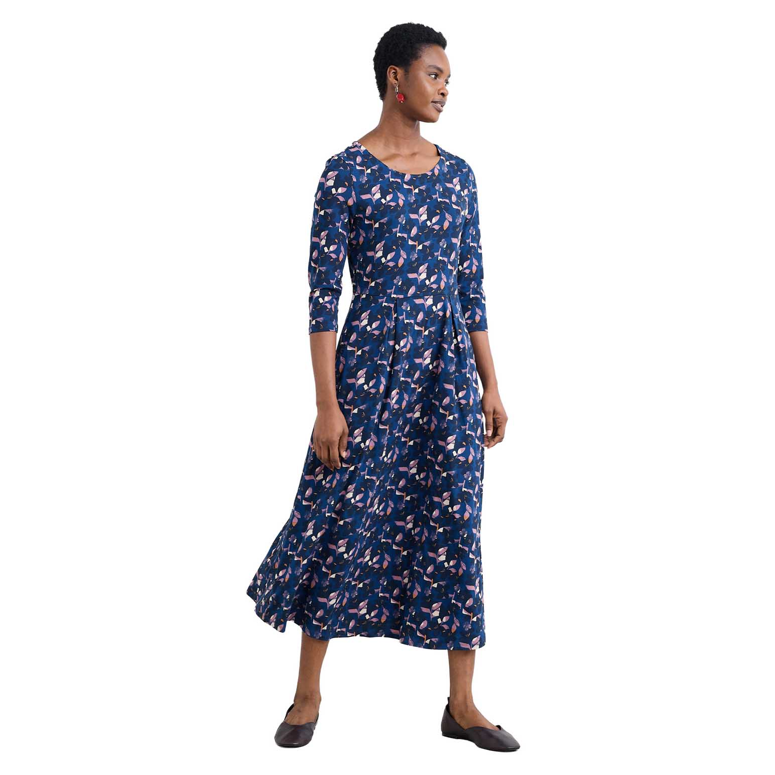 Seasalt Cornwall Veronica Dress Macro Flower Marine