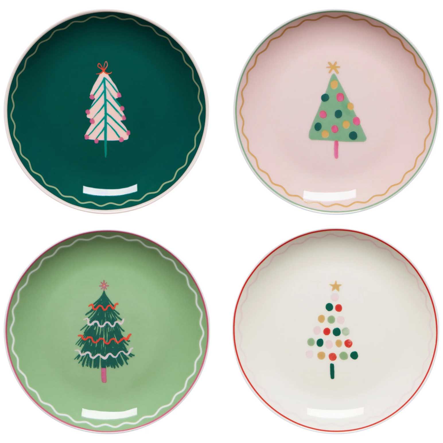 Danica Glitzmas Appetizer Set Of 4 Christmas Plates
