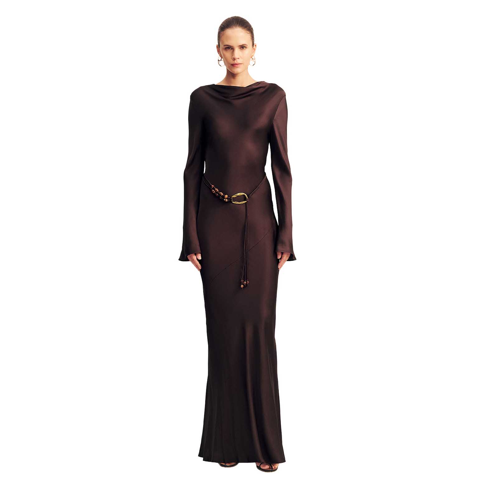 Shona Joy Agnes Long Sleeve Maxi Dress with Belt