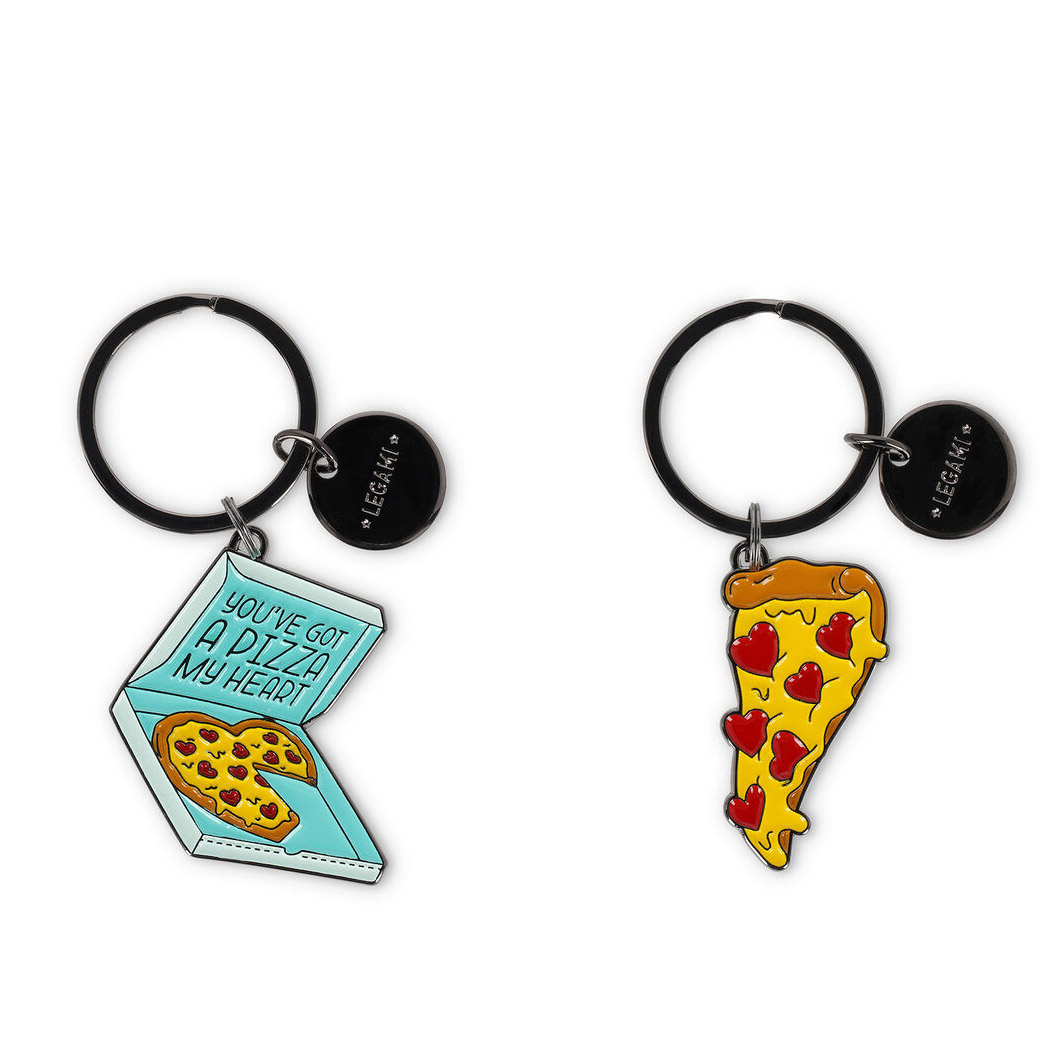 Legami Pizza Enamel Key Ring Set Of 2