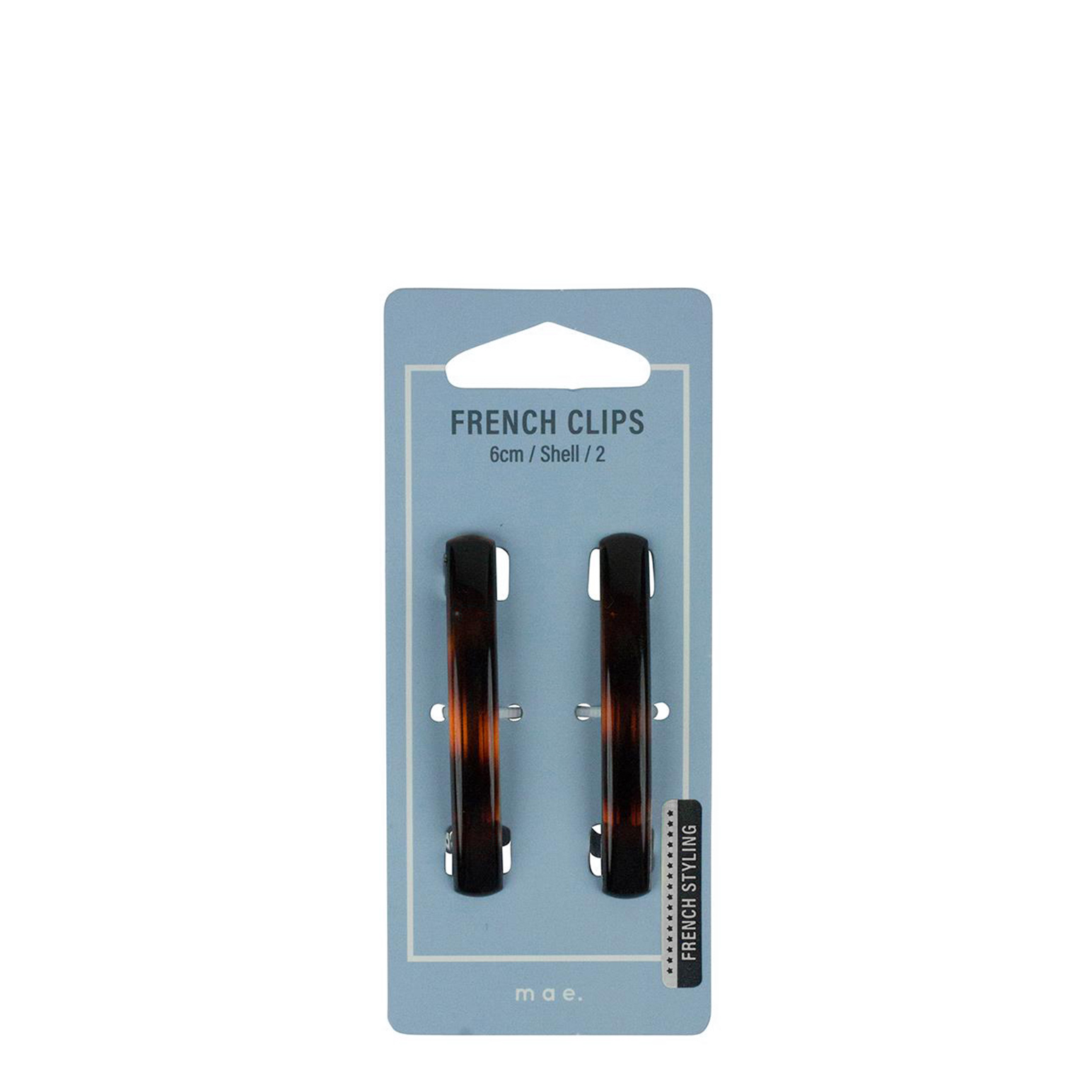 Mae French Clip 6cm 2-Pack - Shell