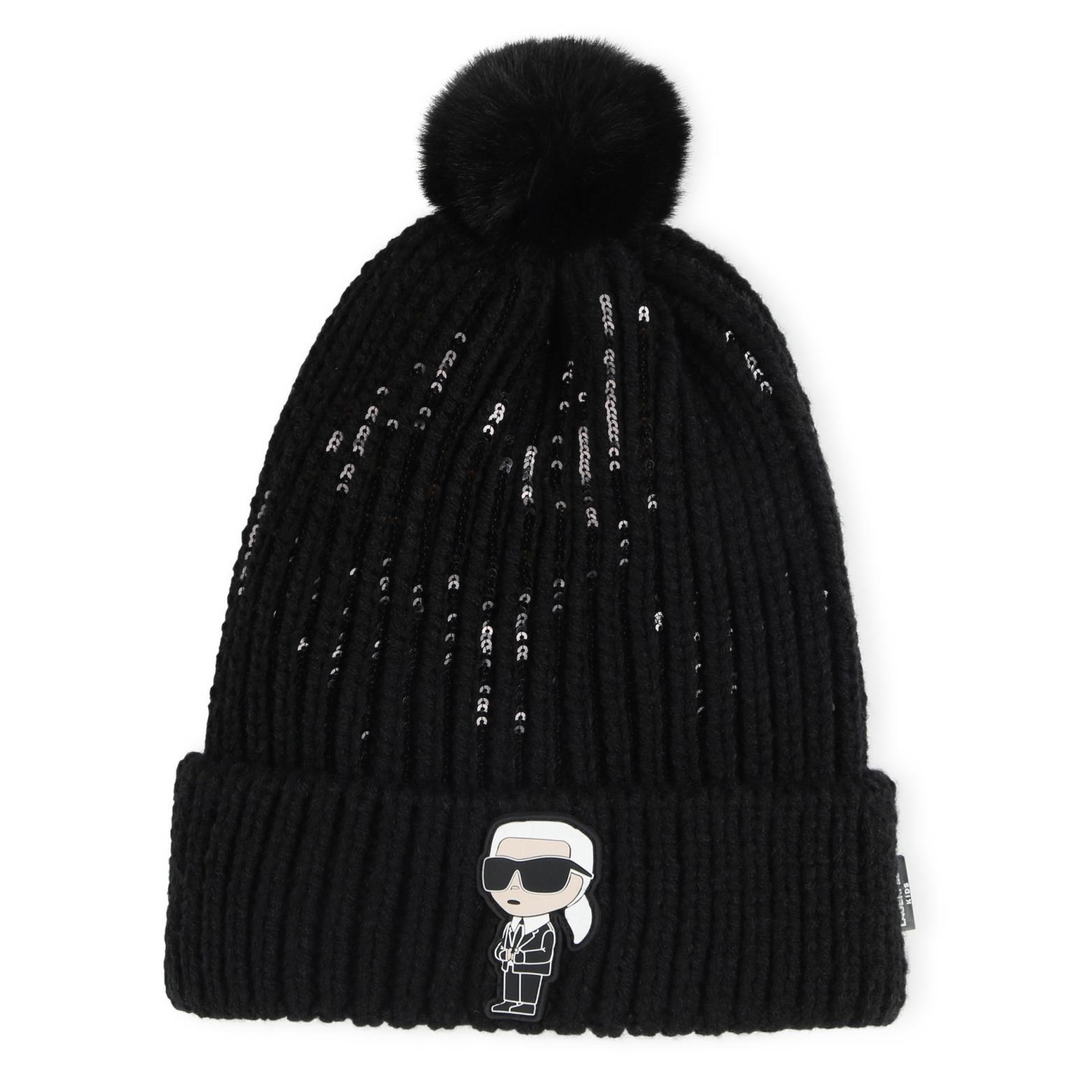 Karl Lagerfeld Pom-Pom Beanie with Sequins T3 - T4