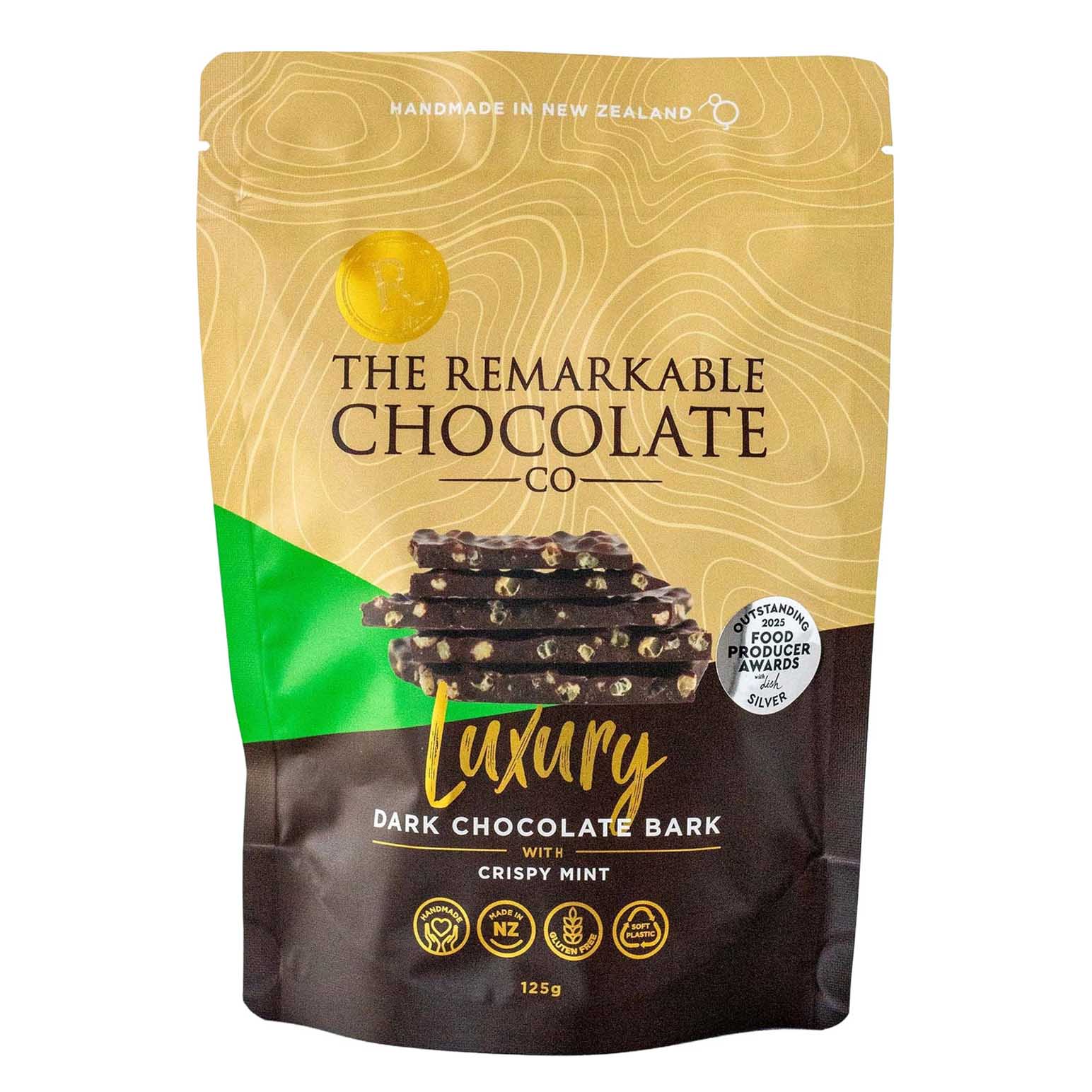 The Remarkable Chocolate Co Crispy Mint Bark 125g