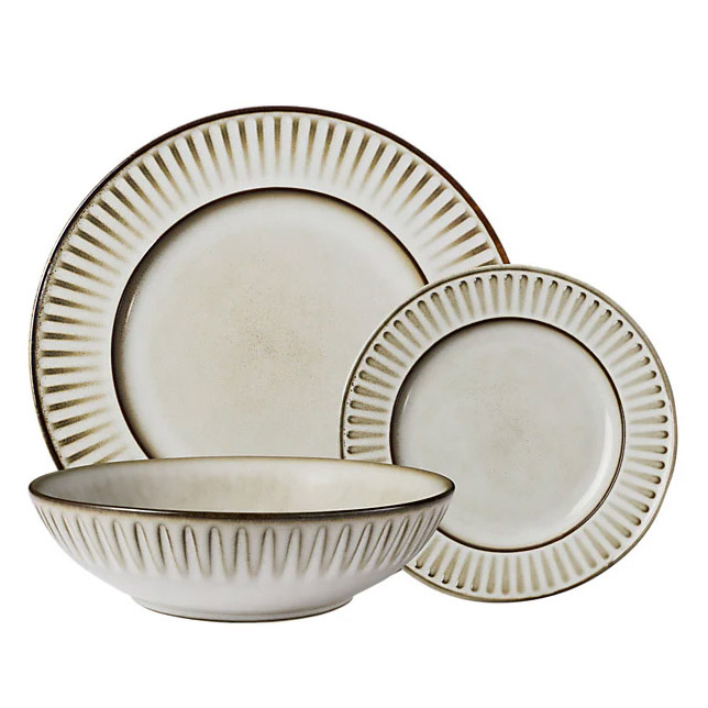 Casa Domani Leros Rim Dinner Set 12Pc Gift Boxed