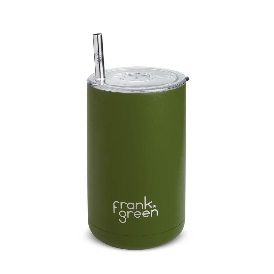 frank green Iced Coffee Cup with Straw Khaki