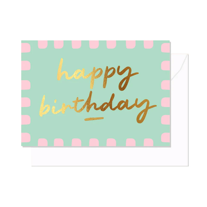 Elm Paper Birthday Scallop Matcha Card