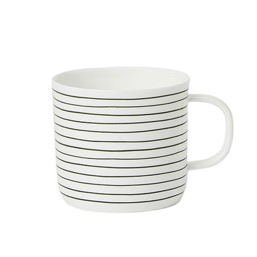 Citt&agrave; Stripe Coffee Cup Olive/White 8.5cmdiax7.5cmh