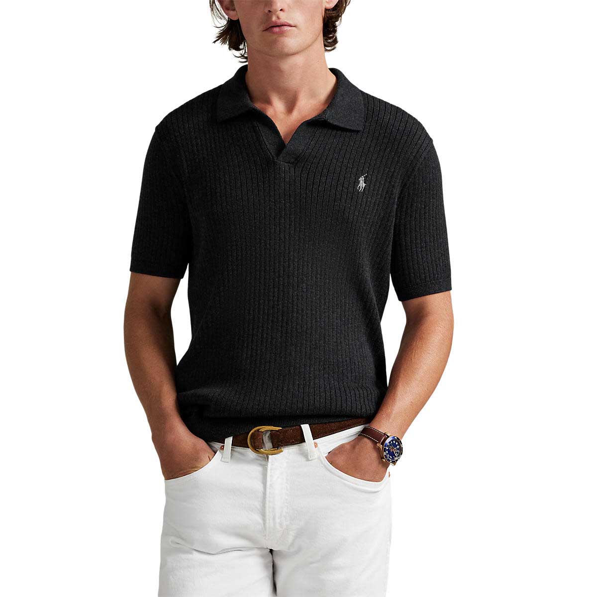 Polo Ralph Lauren Rib-Knit Cotton Johnny-Collar Sweater