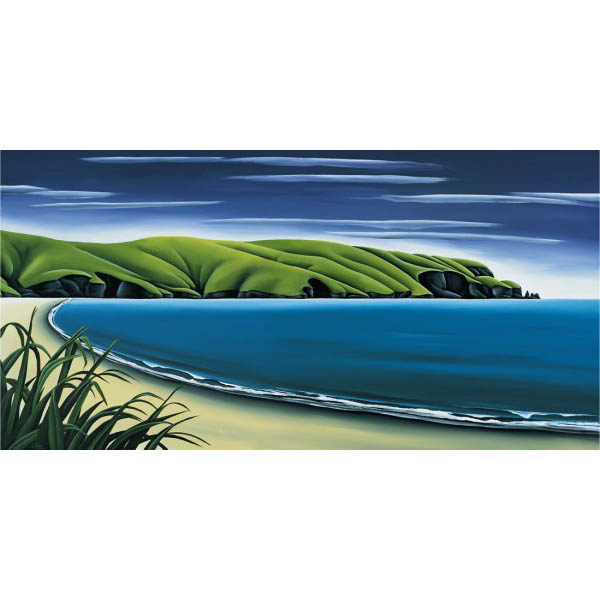 Diana Adams Coastal Breeze Le Bons Bay Matted Print 13x26cm