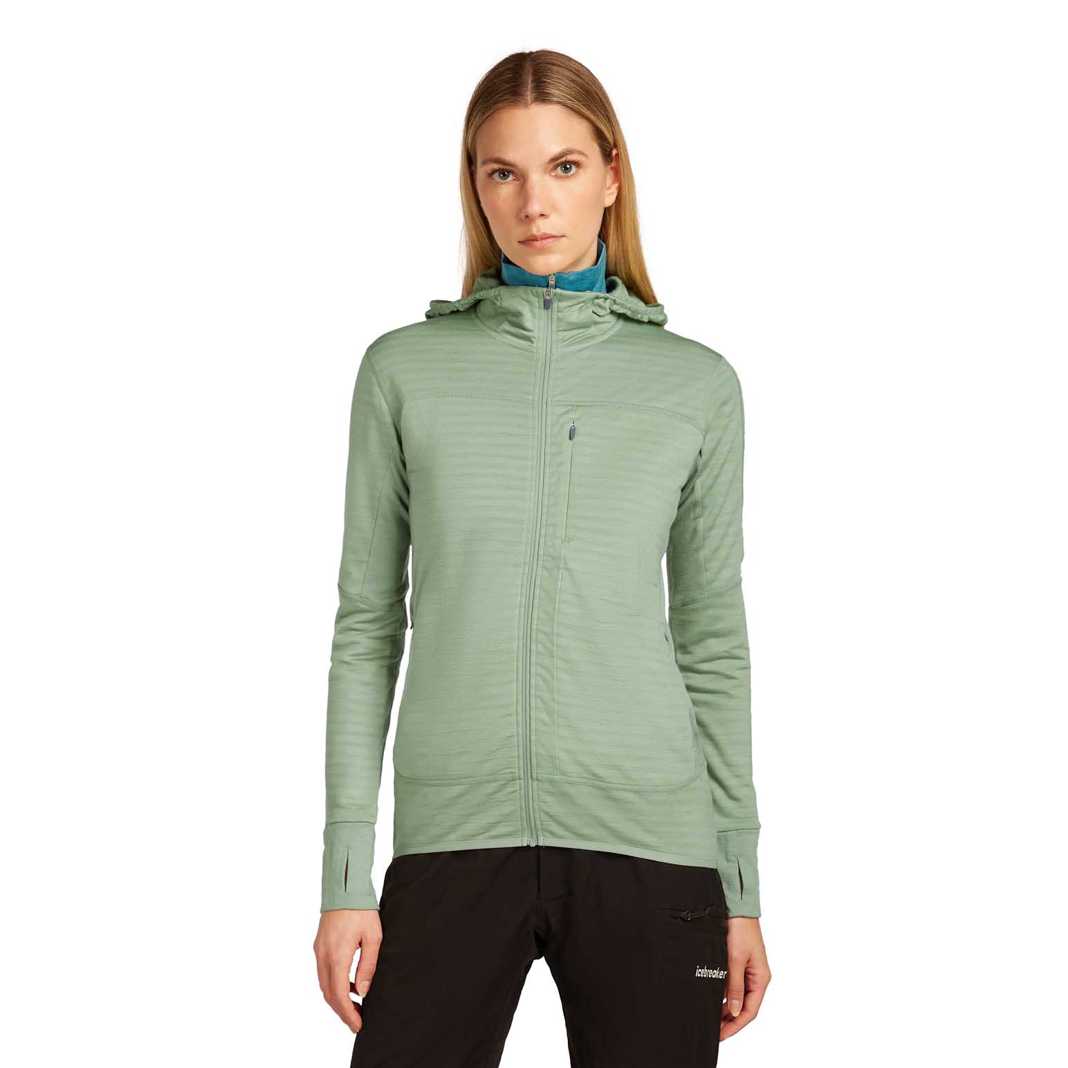 Icebreaker W Merino Blend 300 RealFleece Descender LS Zip Hoodie