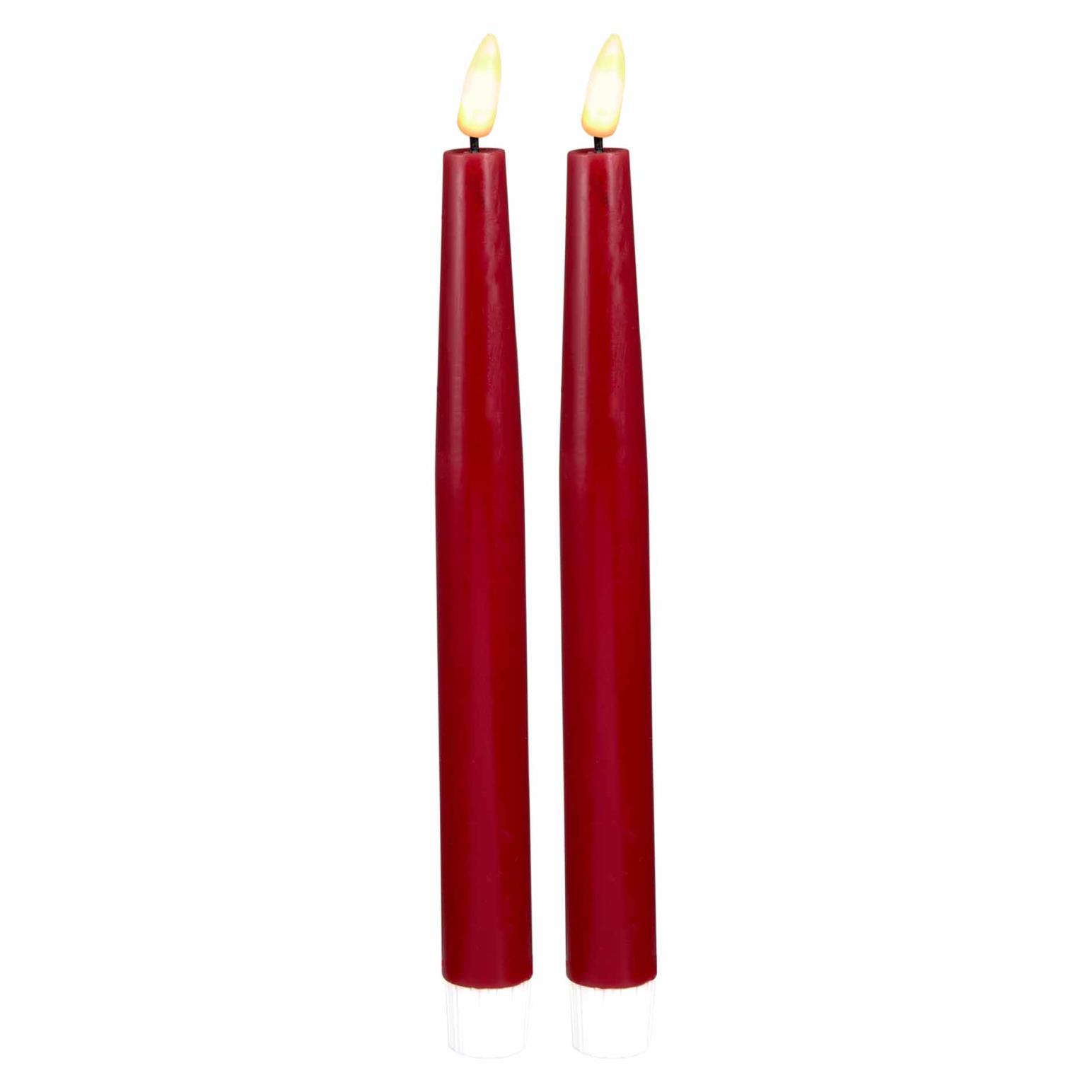 Maxwell & Williams Let's Get Lit Flameless Taper Candle 24cm 2Pc Cherry