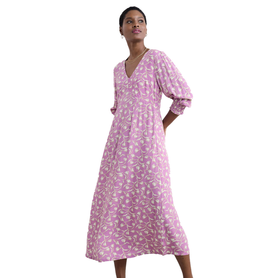 Seasalt Cornwall Bell Gable Dress Ink Tulip Orchid