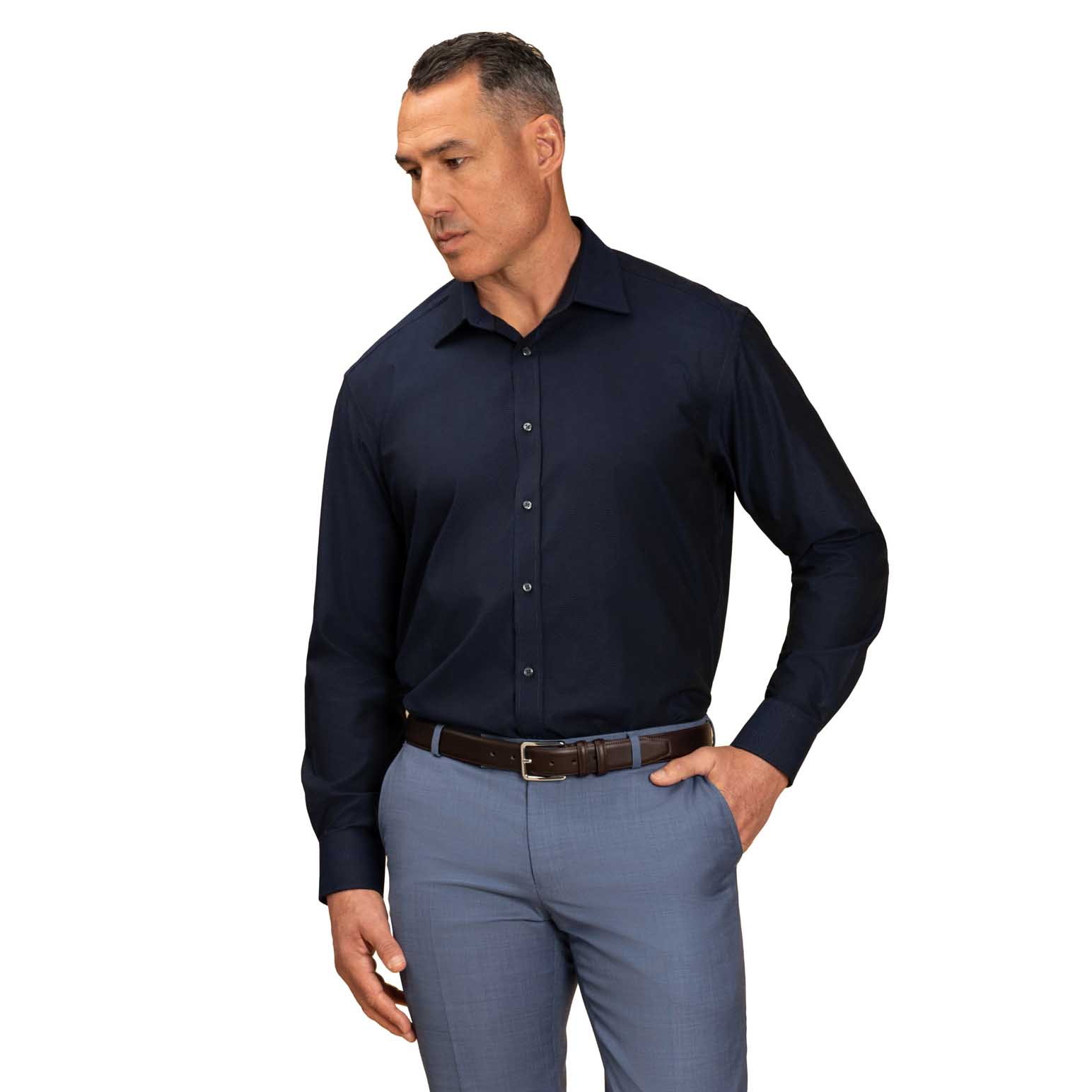 Rembrandt Barbican Navy Jaquard Shirt