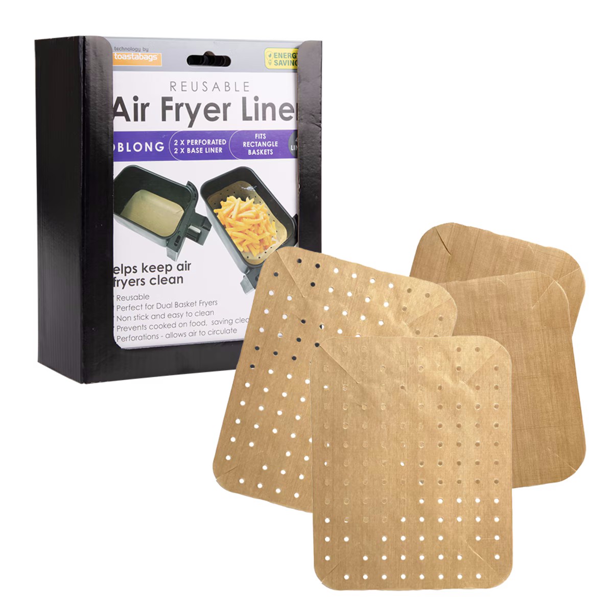 Toastabags Air Fryer Liners Oblong - Set of 4
