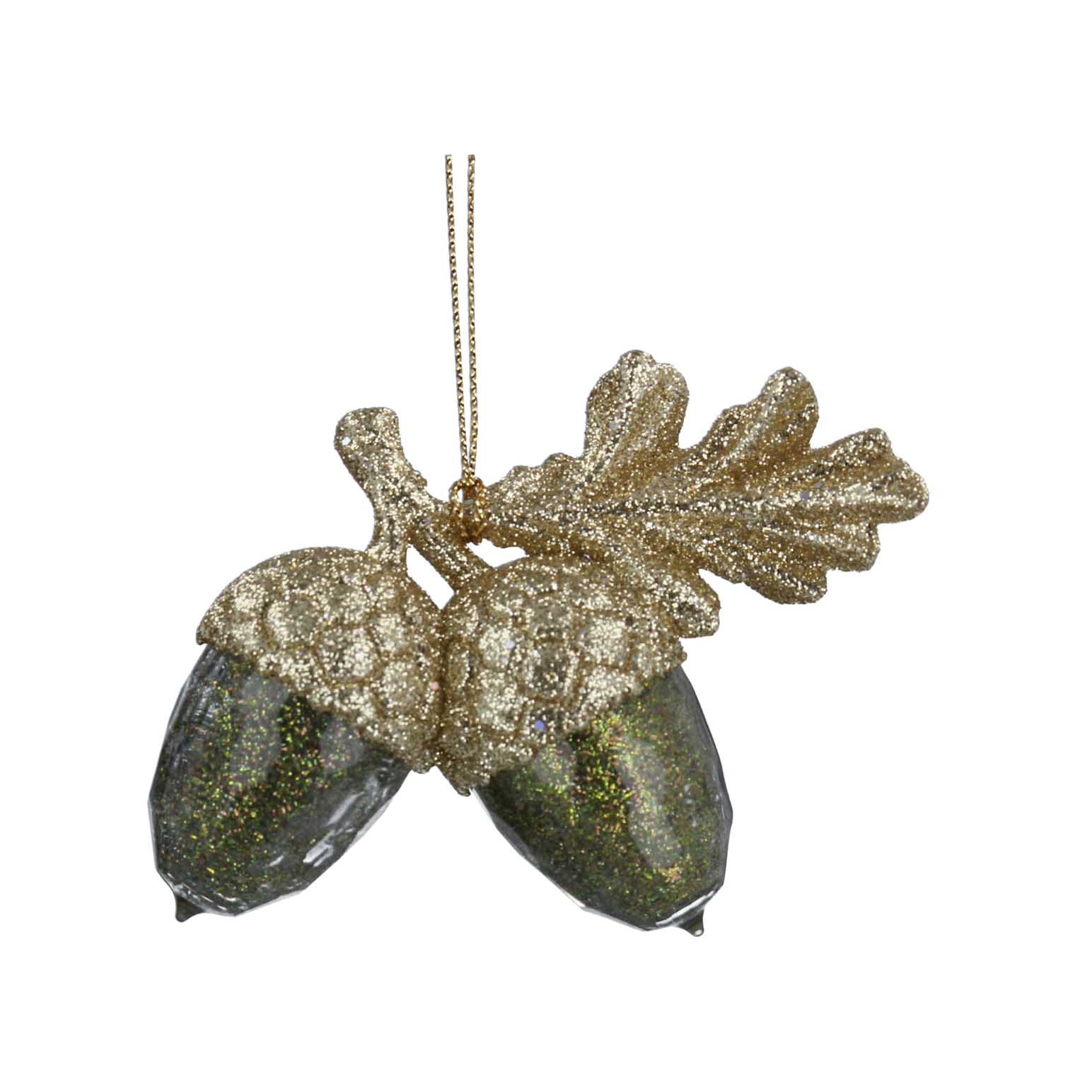 Gisela Graham Gold/Green Acrylic Acorns Decoration