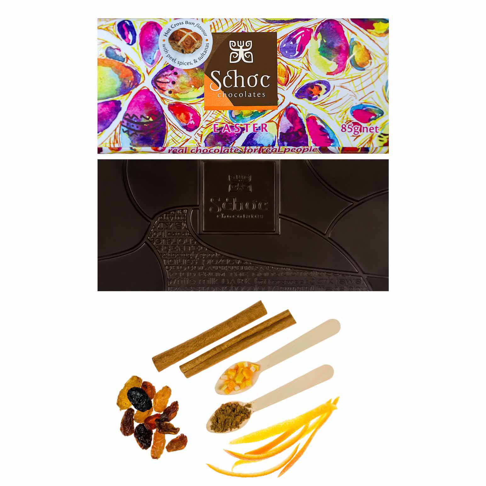 Schoc Chocolate Easter Dark Chocolate 55% Bar 80g