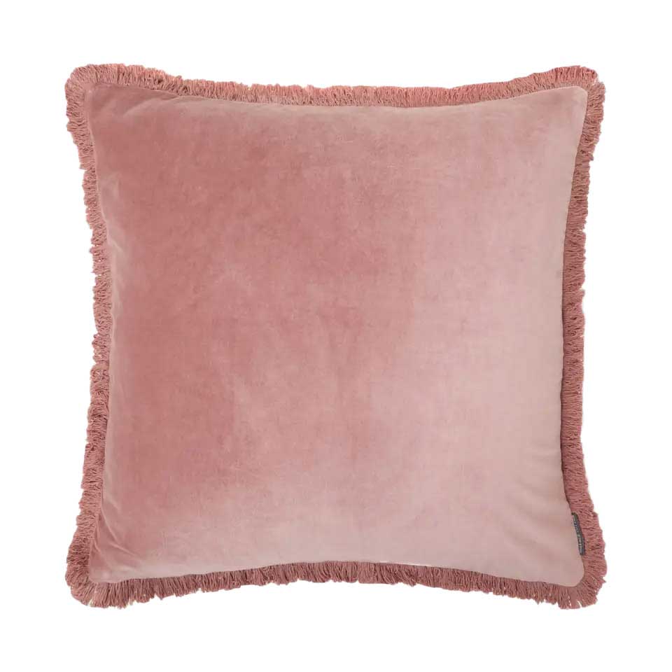 Wallace Cotton Maison Velvet Large Square Fringed Cushion Cover 55X55cm