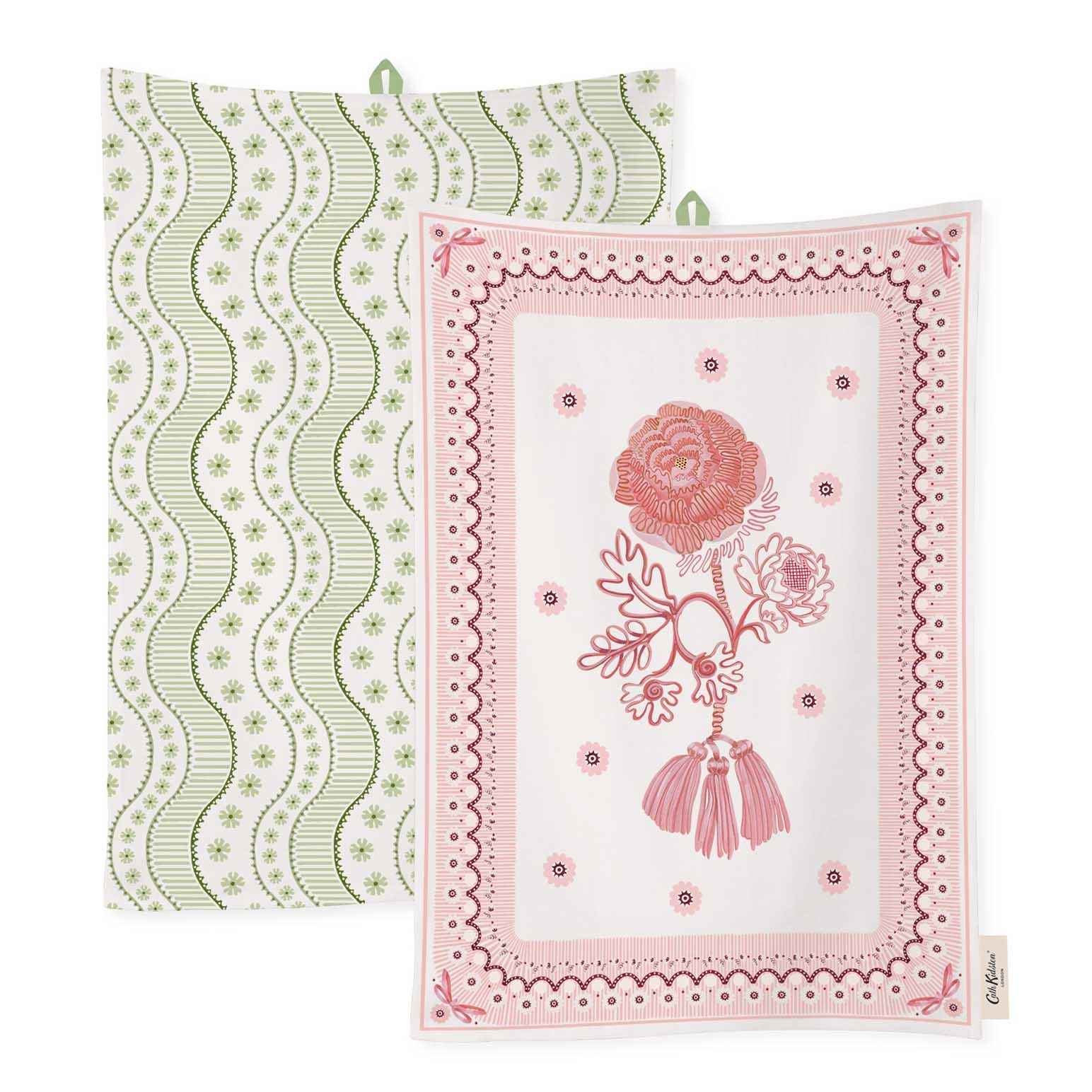 Cath Kidston Spitalfields Silk Set Of 2 Tea Towels