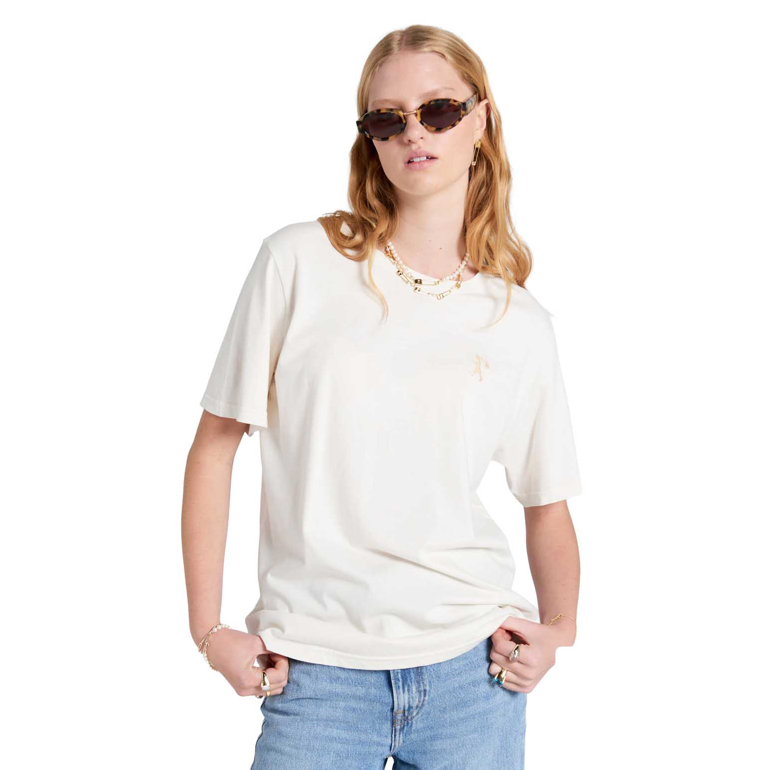 Karen Walker Embroidered Runaway Girl Classic Organic Cotton T-Shirt