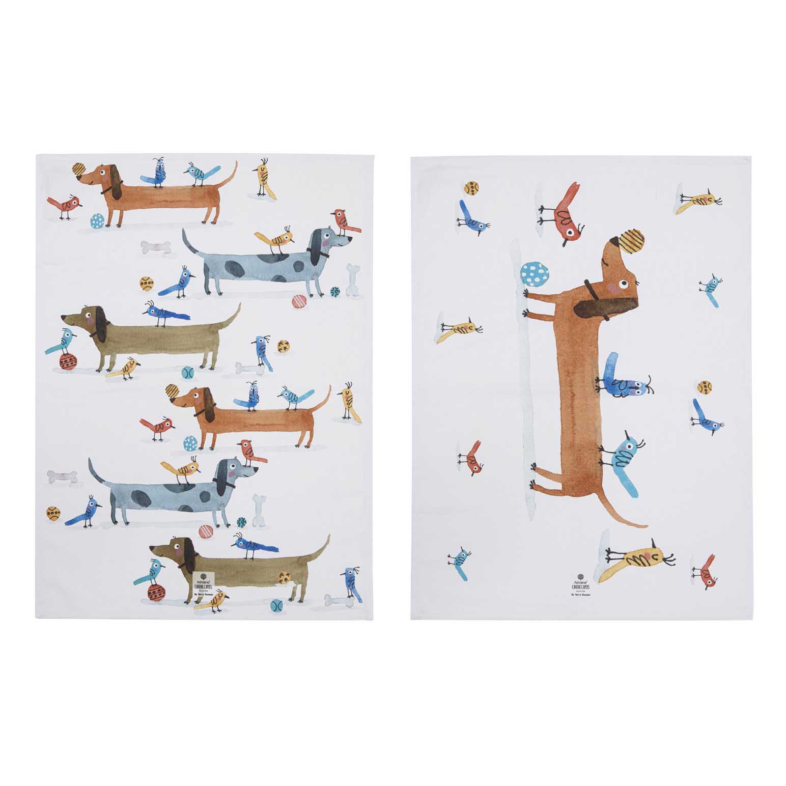 Ashdene Canine Capers Dachshund 2Pk Kitchen Towel