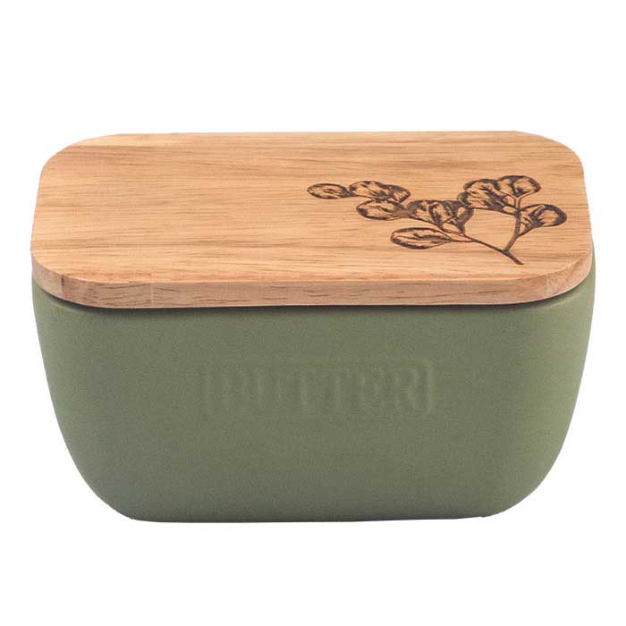 Selbrae House Sage Green Butter Dish - Flora