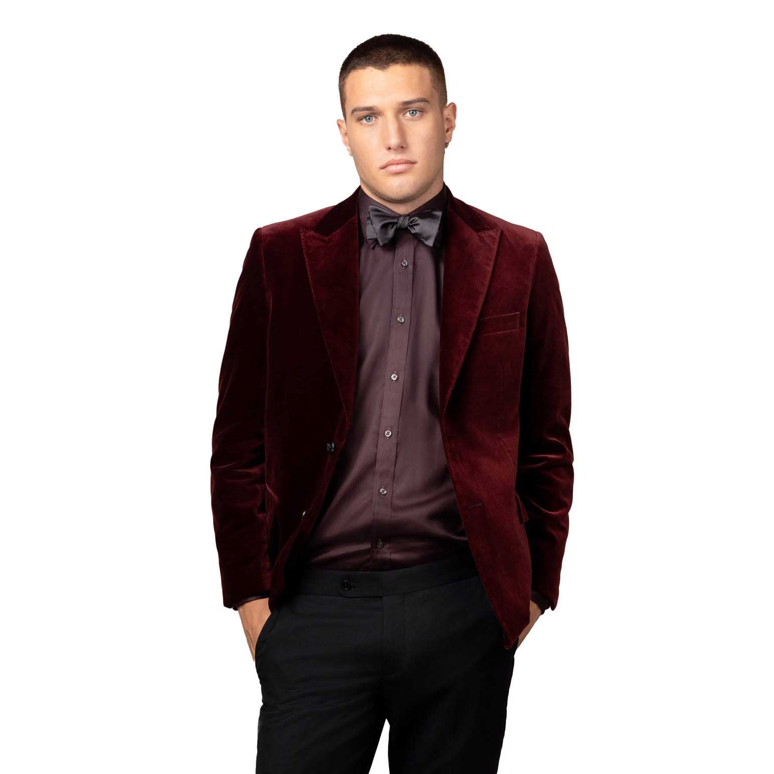 Rembrandt Lyon Burgundy Velvet Blazer