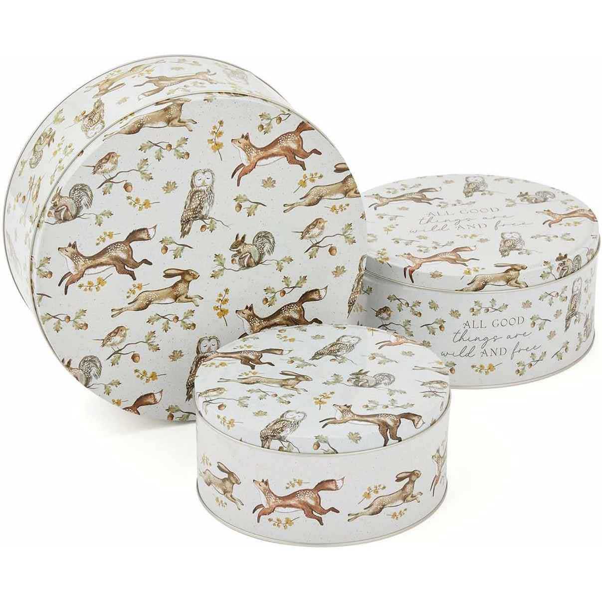 Cooksmart Forest Fable Set Of 3 Round Cake Tins