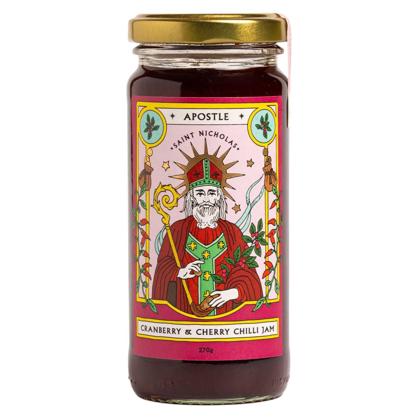Apostle Saint Nicholas - Cranberry & Cherry Chilli Jam 270g