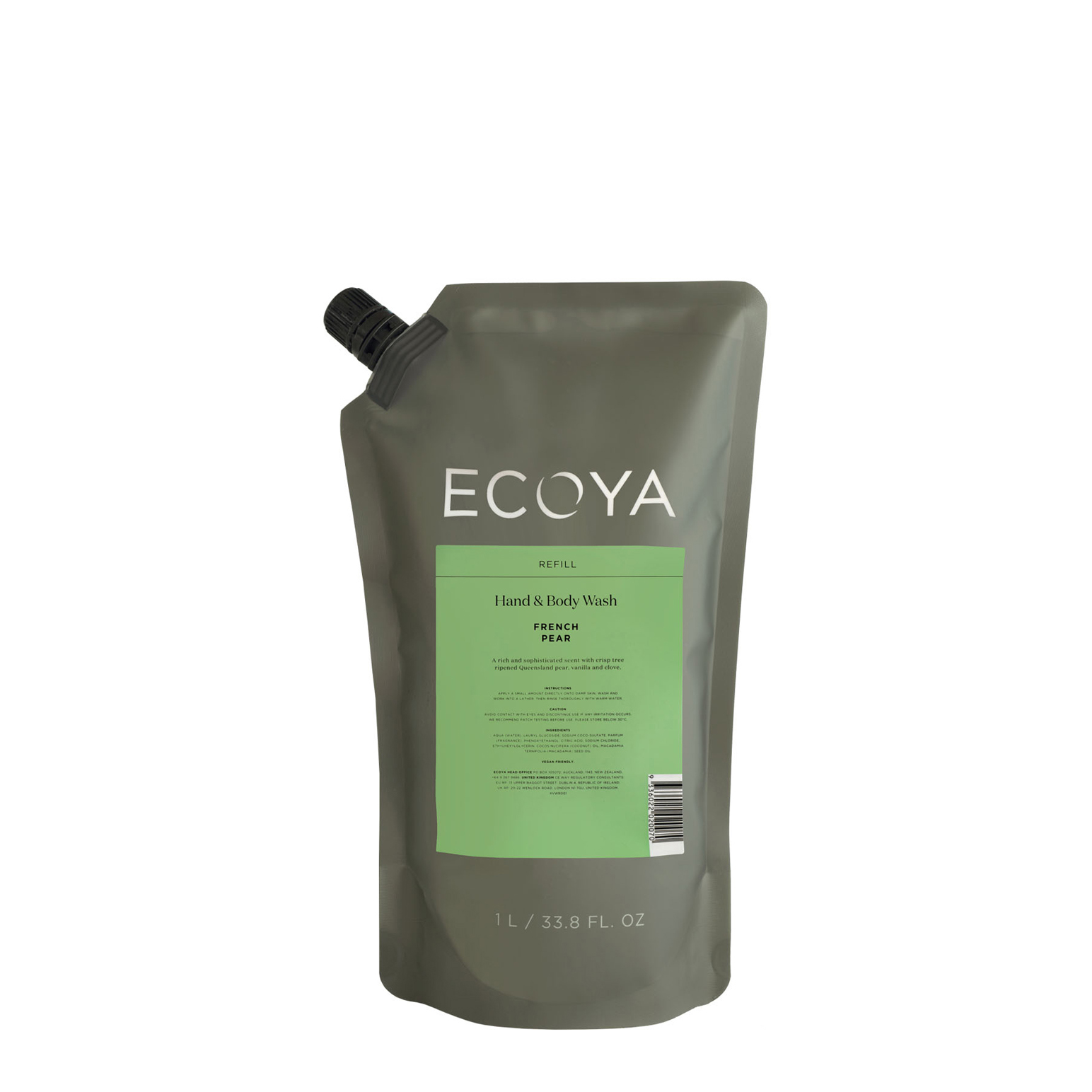 ECOYA French Pear Hand & Body Wash Refill 1L