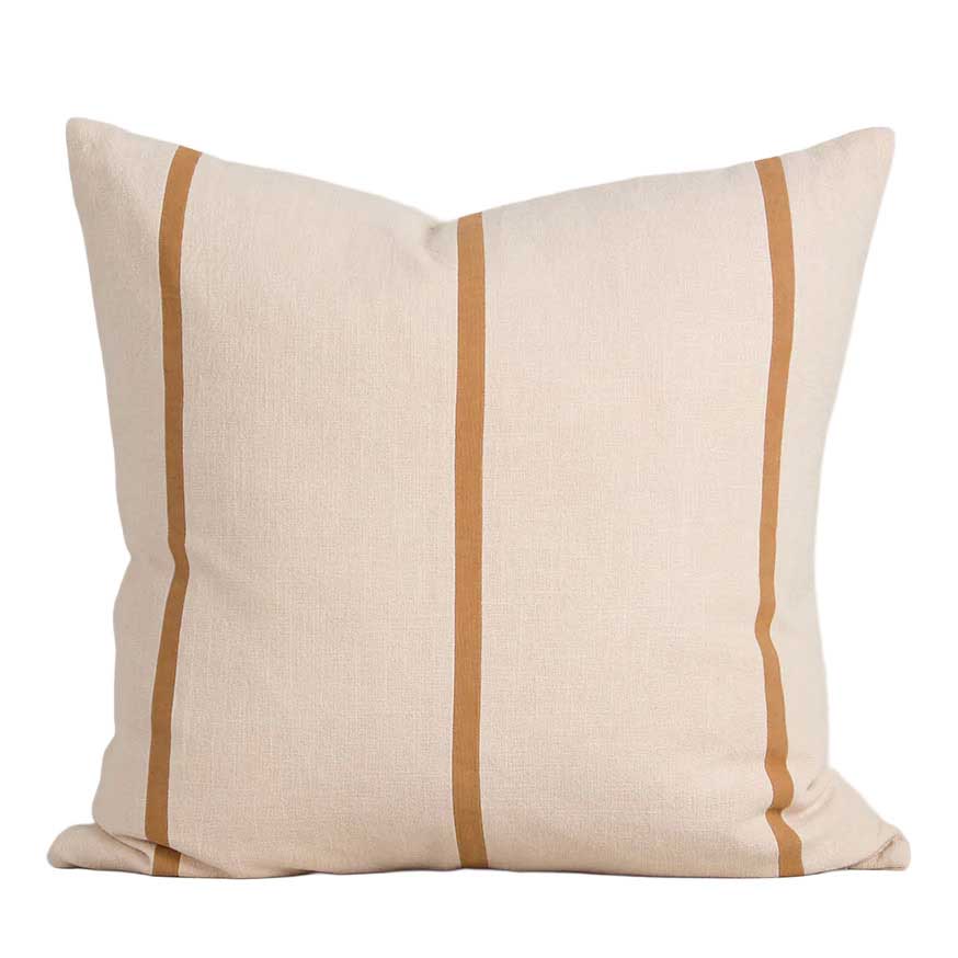 Baya Otis Cushion With Feather Inner 55x55cm - Oat/Caramel