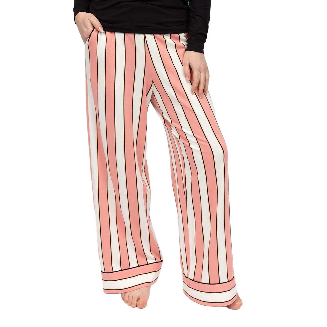 Cyberjammies Bonnie Stripe Printed Jersey Wide Leg Pyjama Bottoms