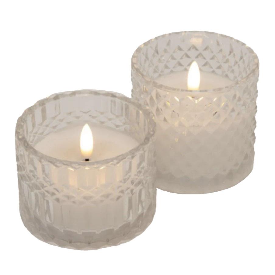 Stellar Haus Clear Deco-Cut Glass AAA LED Candle