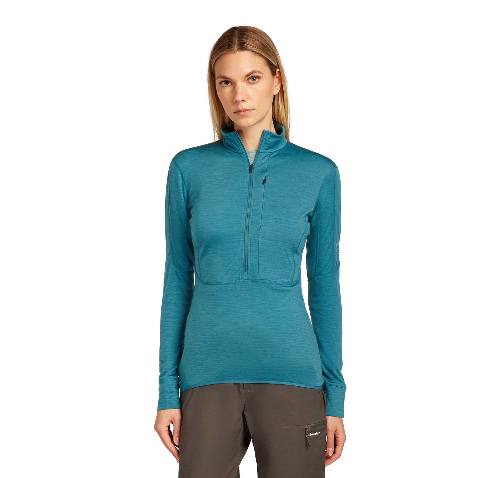 Icebreaker W Merino Blend 200 RealFleece Descender LS Half Zip