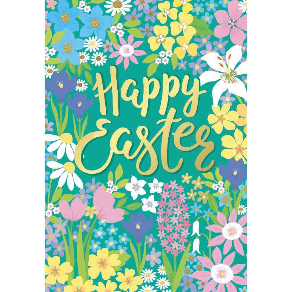 Image Gallery Easter Typography Flowers Card