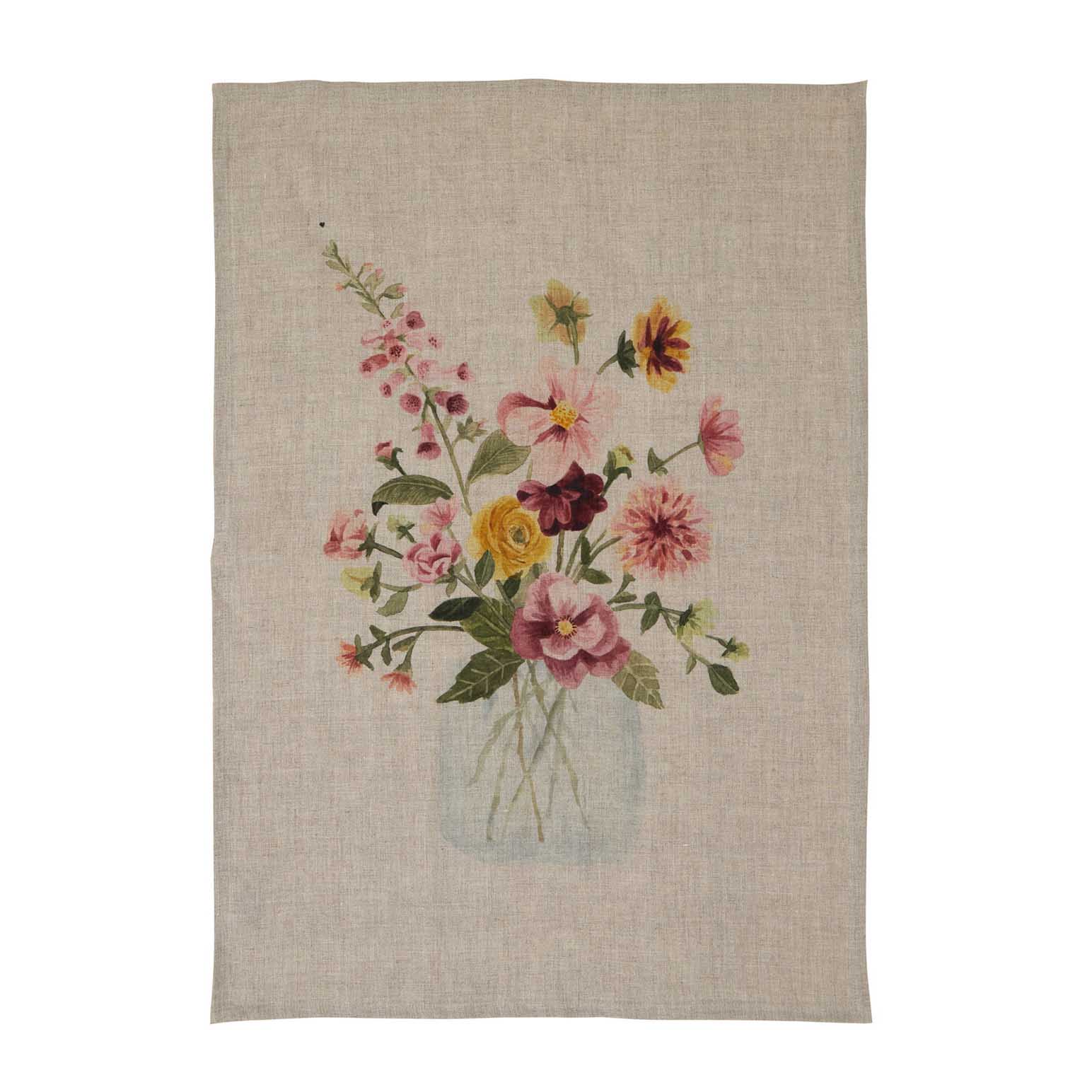Wallace Cotton Flower Vase Linen Tea Towel