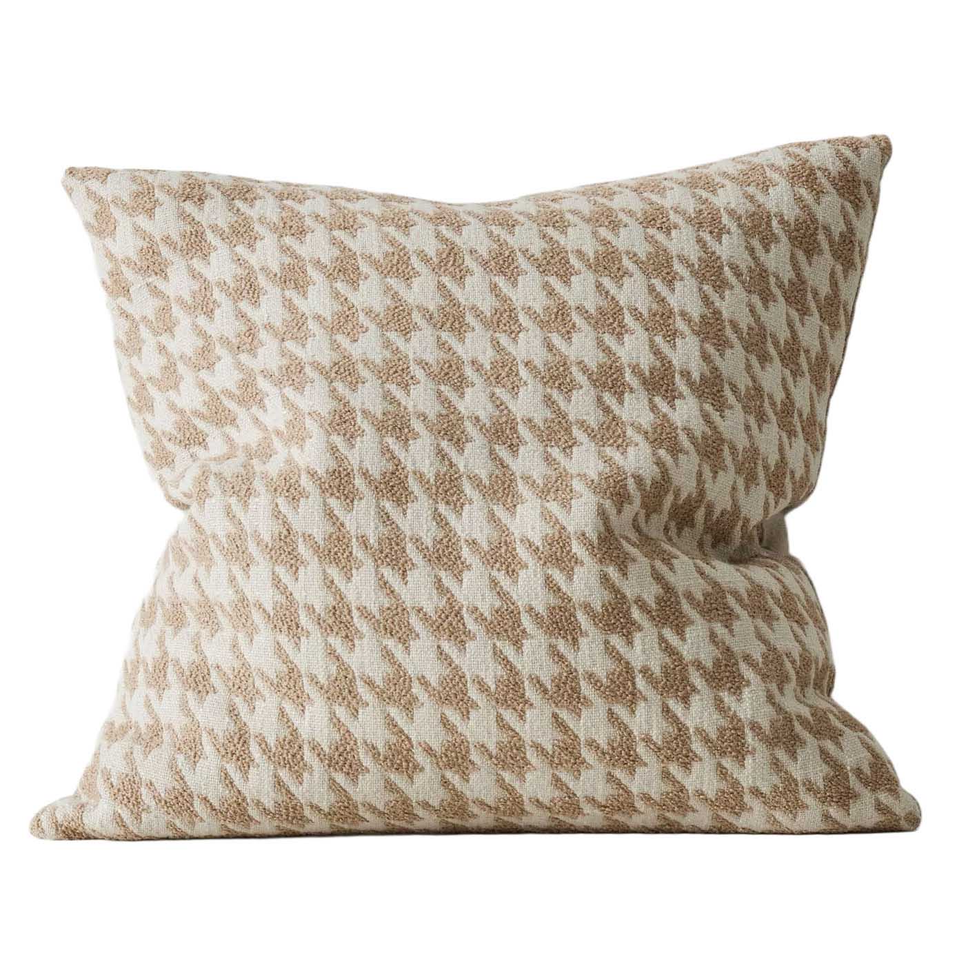 Weave Home Giovanni Boucle Houndstooth Cushion With Feather Inner 50x50cm