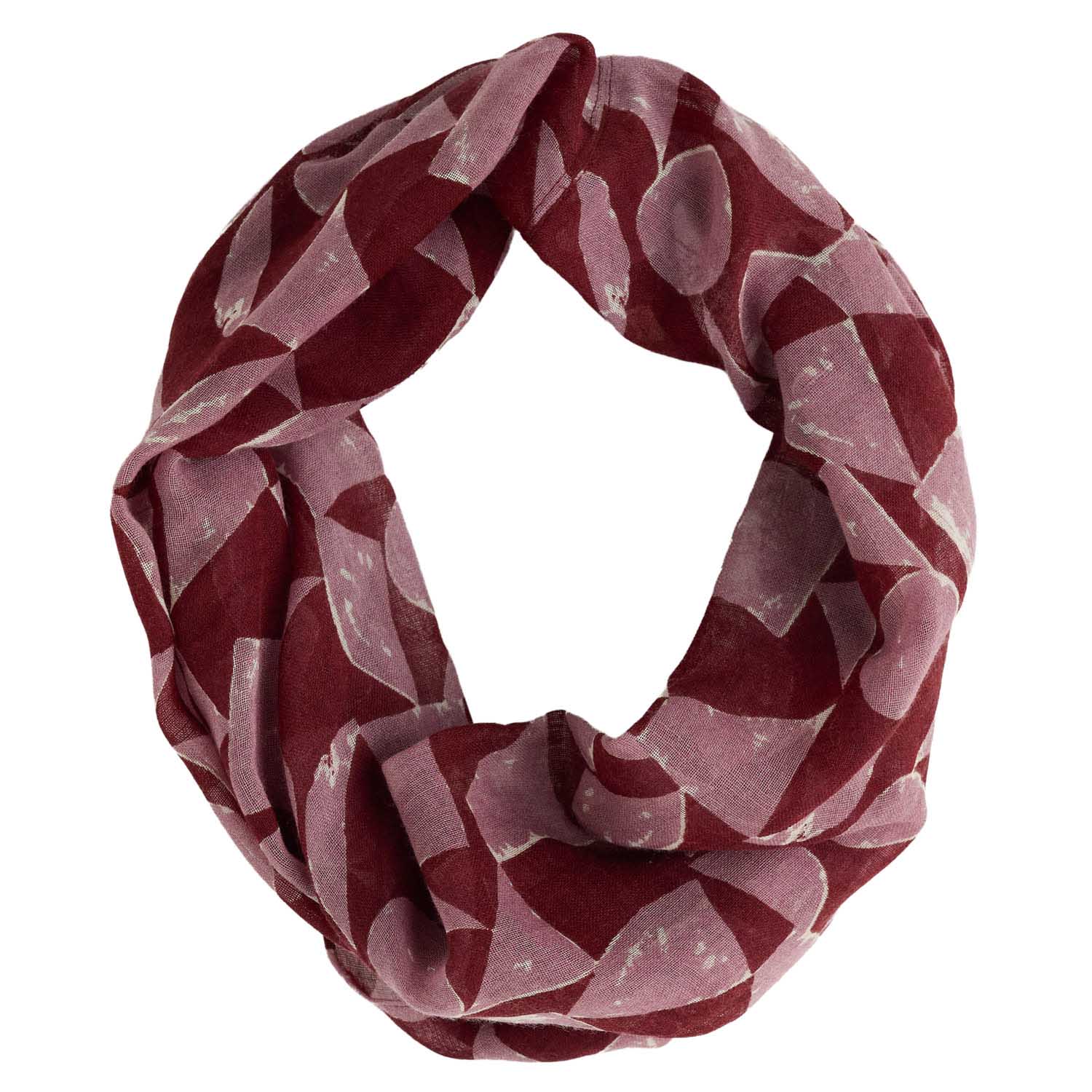 Seasalt Cornwall Pretty Circle Scarf Geo Tumble Burgundy