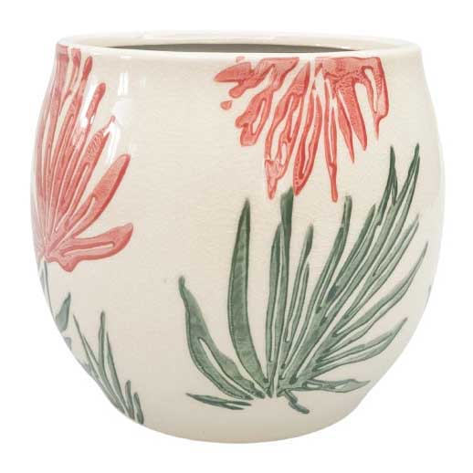Urban Products Pilbra Round Planter Red & Beige 18cm