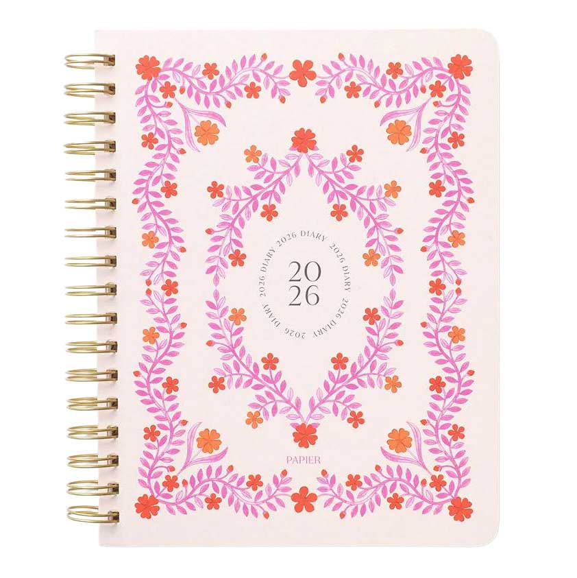 Papier Italian Summer Weekly Soft Cover Pink Planner With Stickers 2026