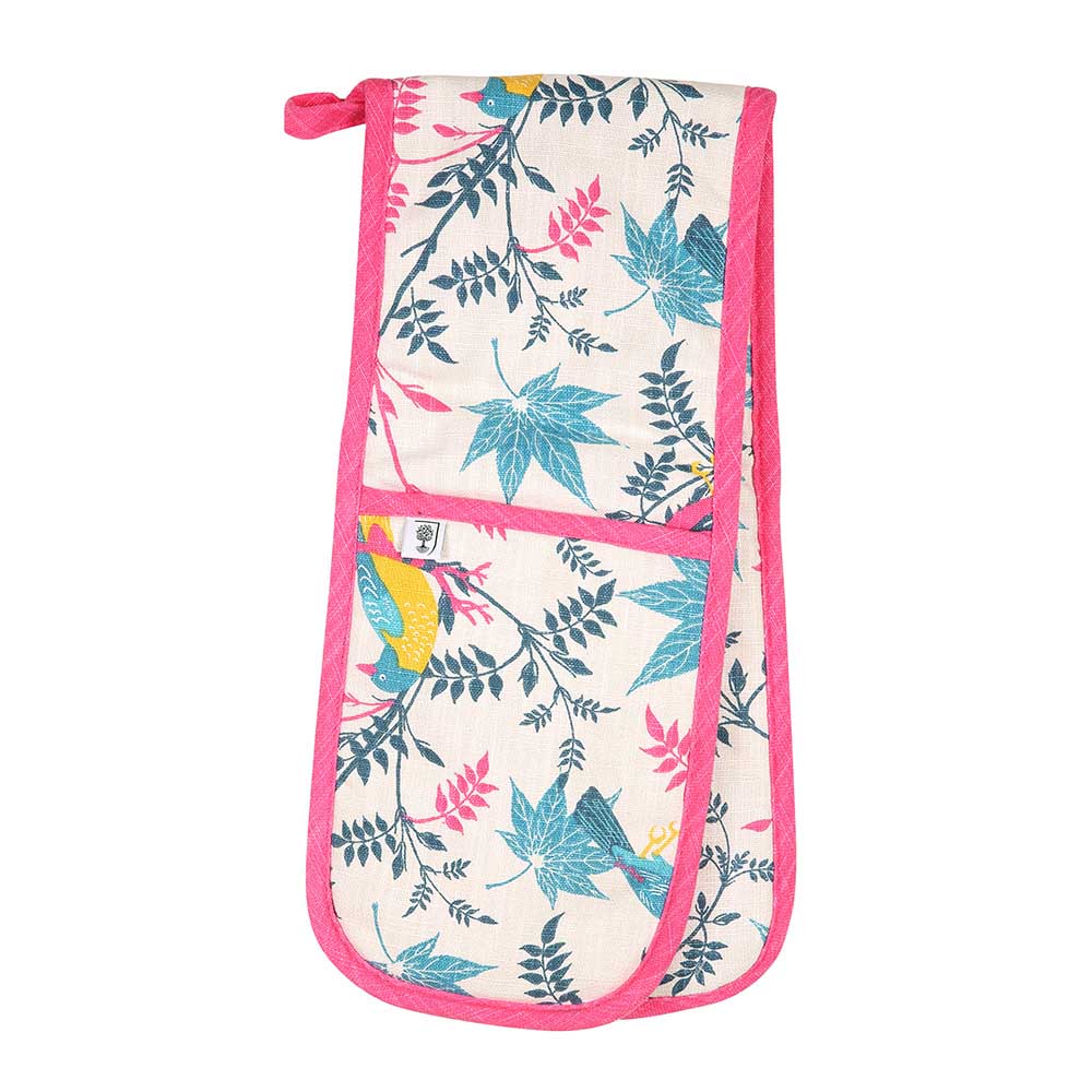 Rhs By Dexam Birds Organic Cotton Double Oven Glove