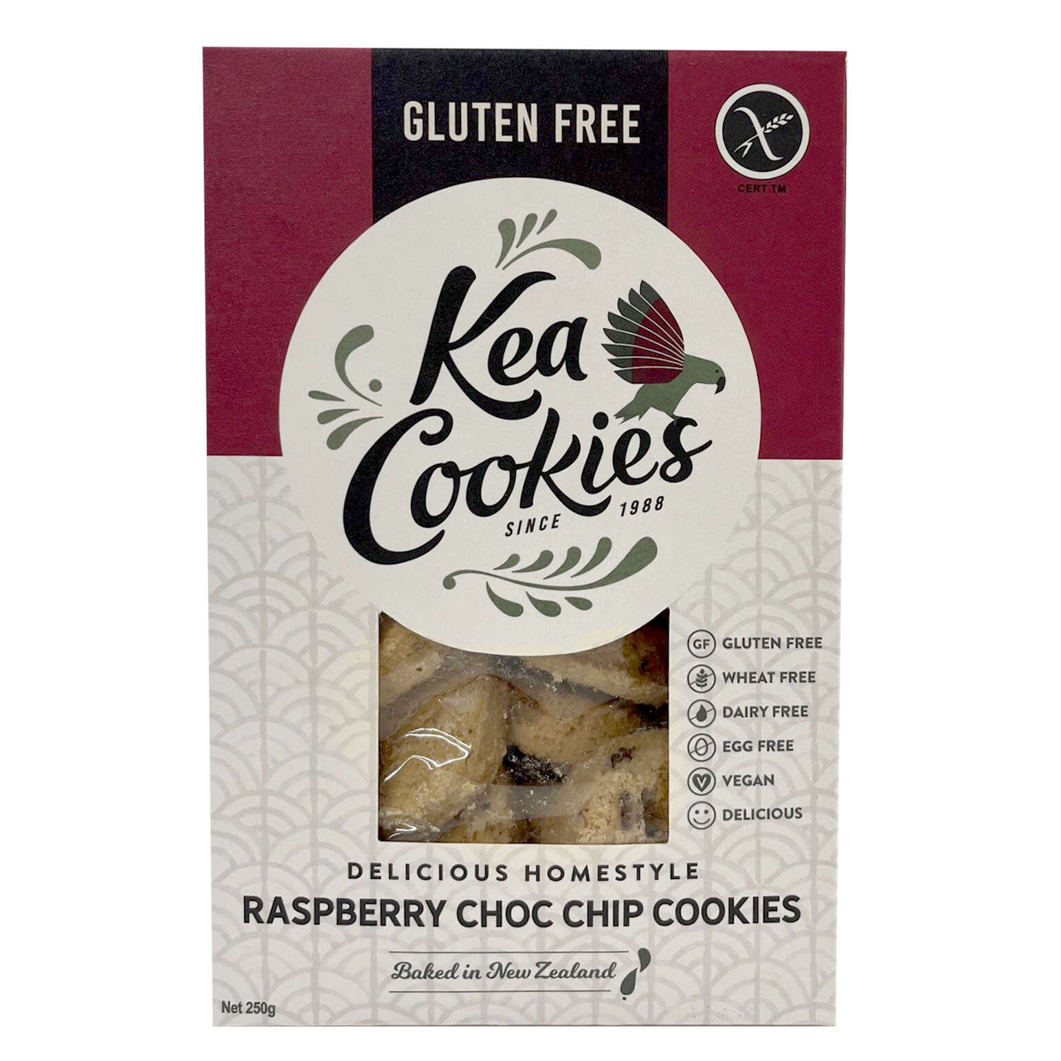 Kea Cookies Gluten Free Raspberry Choc Chip 250g