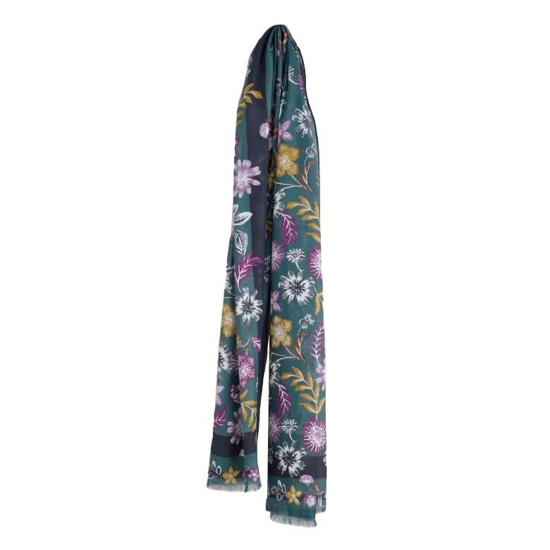 Seasalt Cornwall May Garland Scarf Bloom Border Dusky Jade