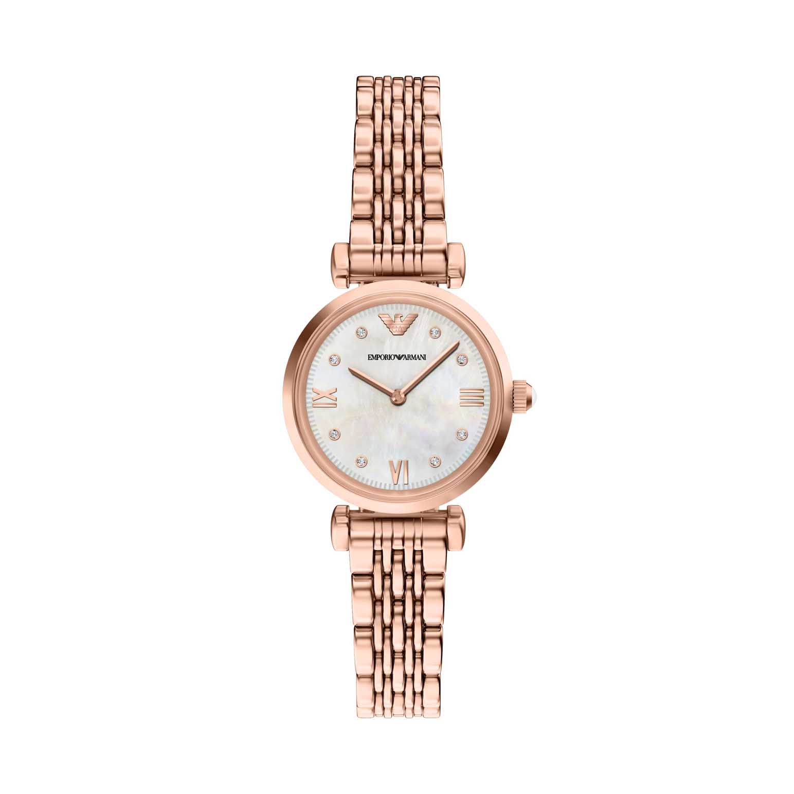 Emporio Armani Two-Hand Rose Gold-Tone Stainless Steel Watch