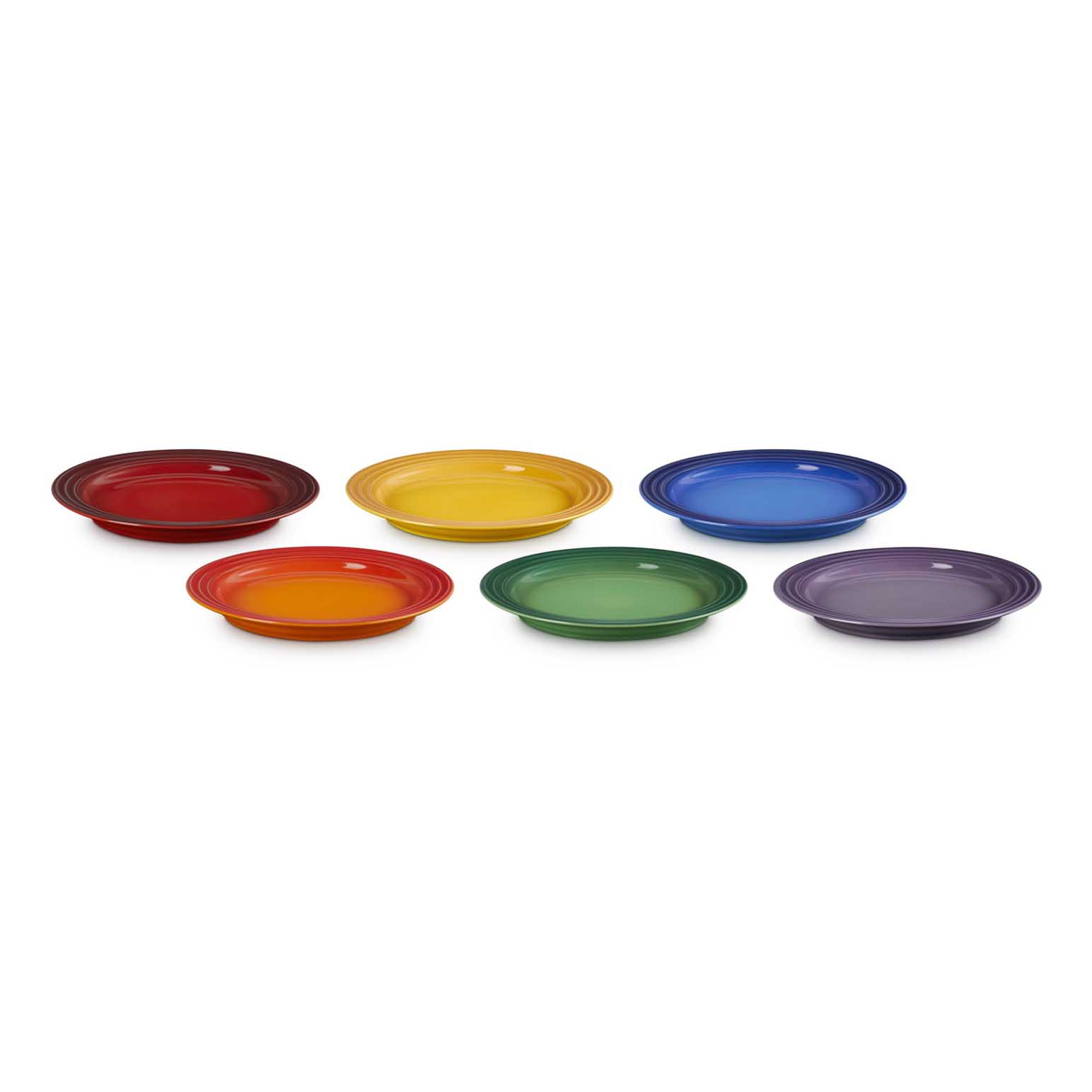 Le Creuset Rainbow Side Plates 22cm Set Of 6