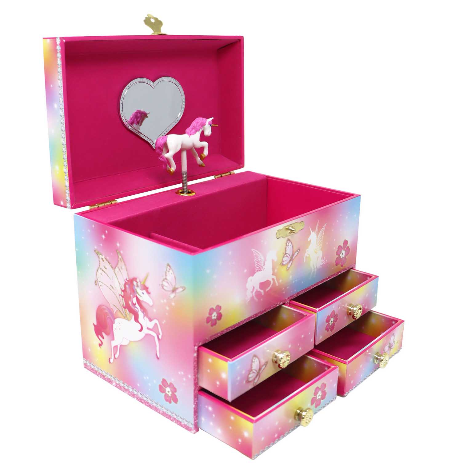 Pink Poppy Dreamland  Unicorn Medium Musical Jewellery Box
