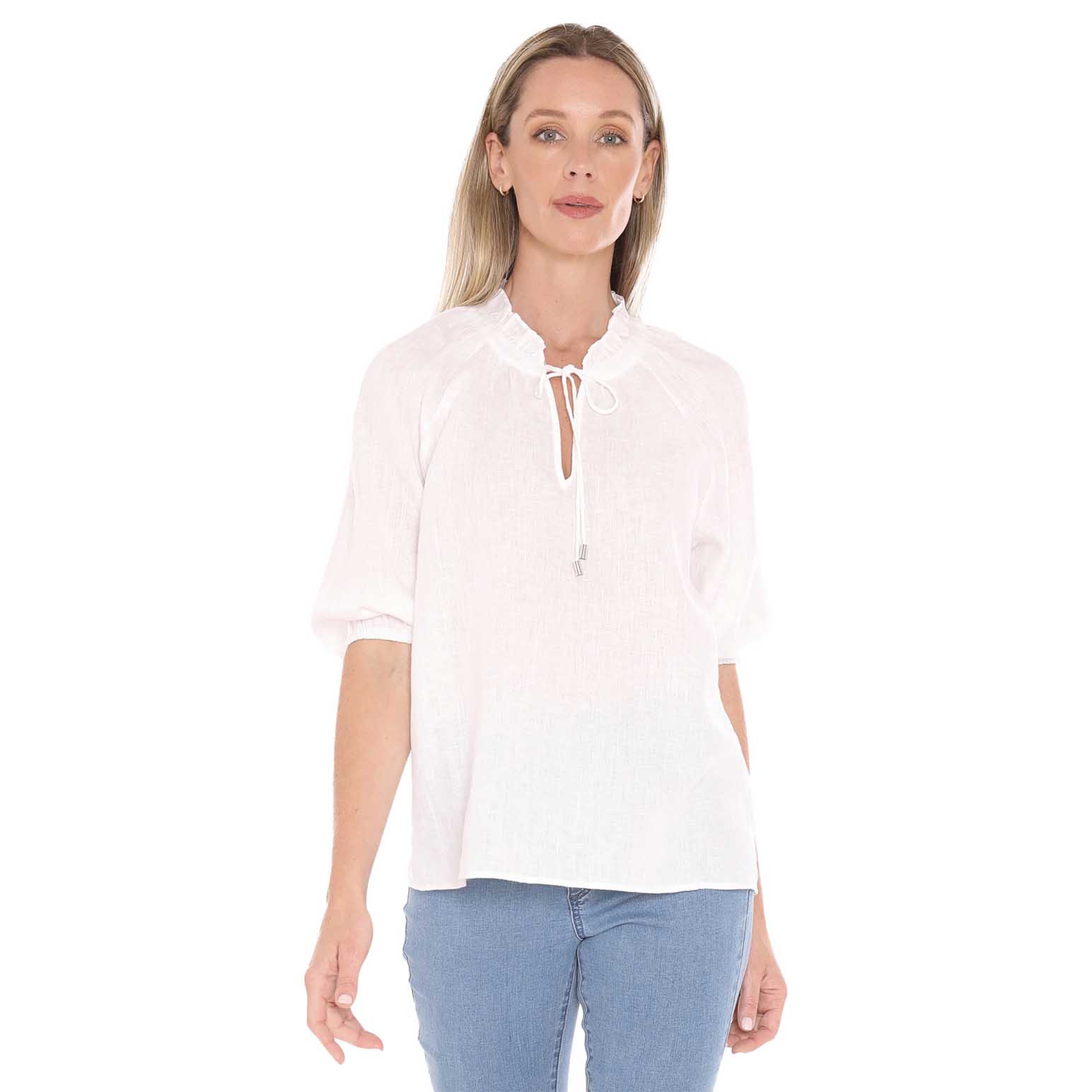 Jump Ruffle Neck Top