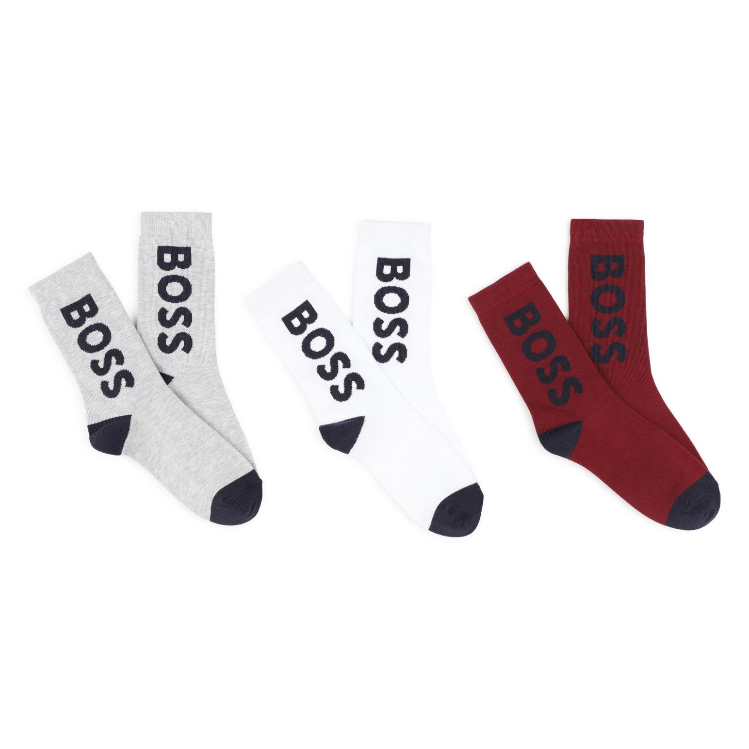 BOSS Jacquard Logo Socks Set of  3