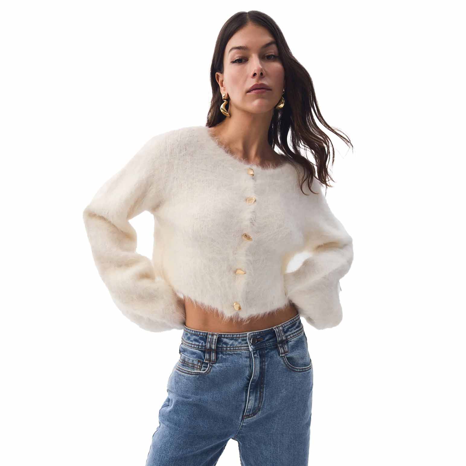 Aje Celine Fluffy Cardigan