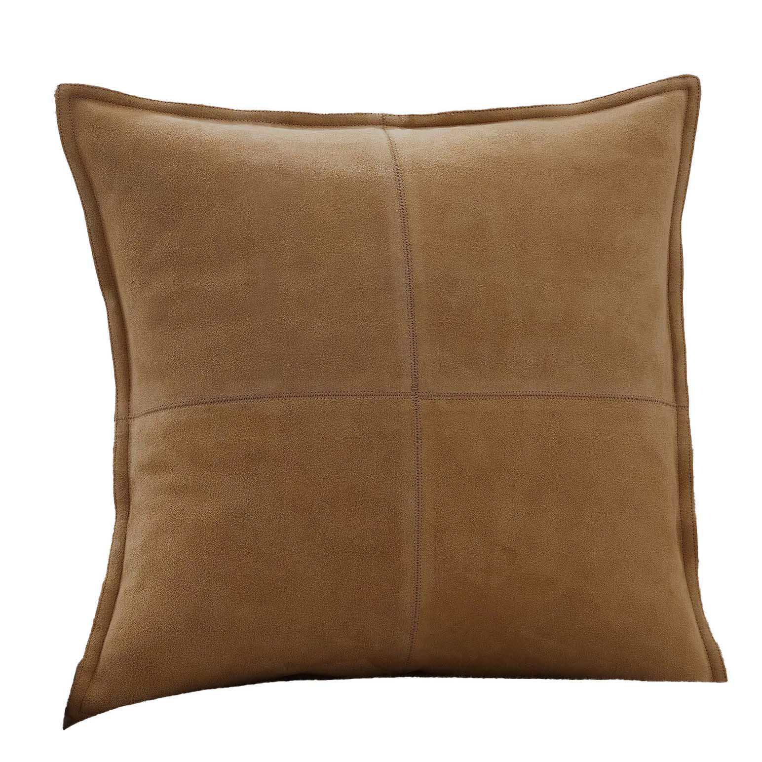 Pottery Barn Pieced Suede Cushion Cover 50cm Camel